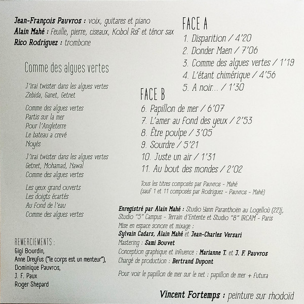 Jean-François Pauvros , Alain Mahé - Papillon De Mer | Innacor Records (INNA 12302) - 3 Jean-François Pauvros , Alain Mahé - Papillon De Mer | Innacor Records (INNA 12302) - 3