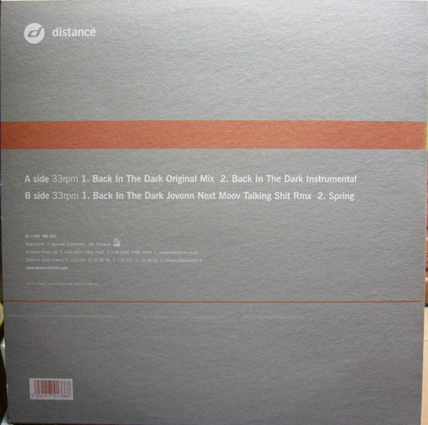 DJ Deep & Jovonn - Back In The Dark / Spring | Distance (Di1766) - 2