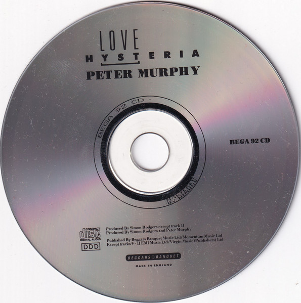 Peter Murphy - Love Hysteria | Beggars Banquet (BEGA 92 CD) - 3