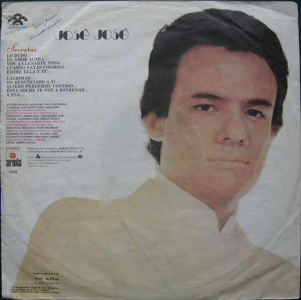 José José - Secretos | Sono-Rodven (LD-1018) - 2