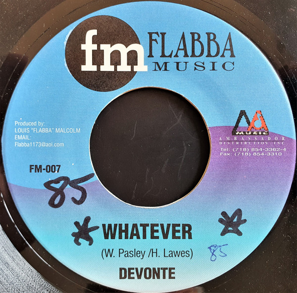 Devonte / Delly Ranks - Whatever / Social Girlfriend | Flabba Music (FM-007)