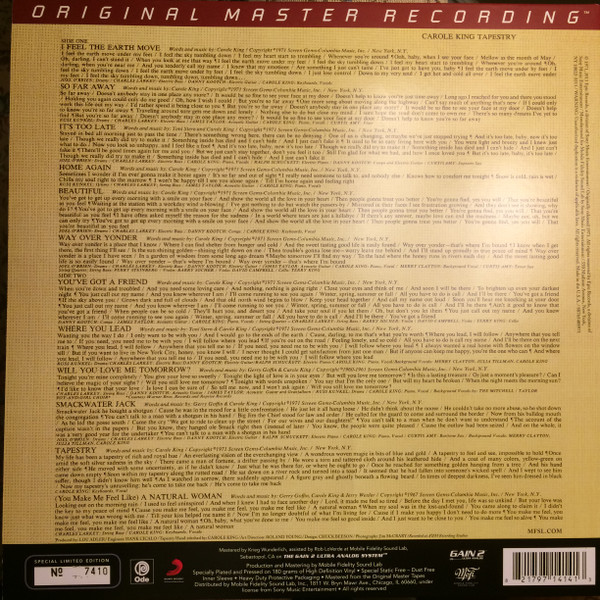 Carole King - Tapestry | Mobile Fidelity Sound Lab (MFSL 1-414) - 2