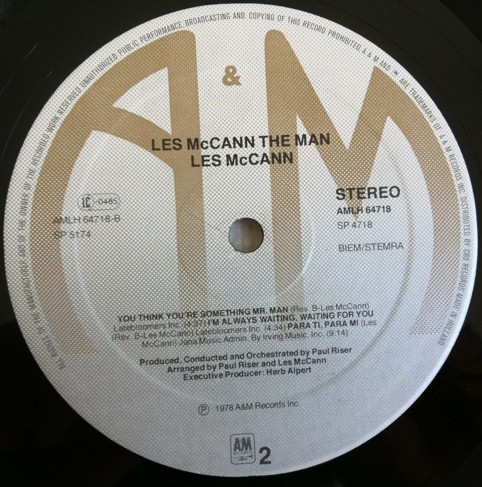 Les McCann - The Man | A&M Records (AMLH 64718) - 3 Les McCann - The Man | A&M Records (AMLH 64718) - 3