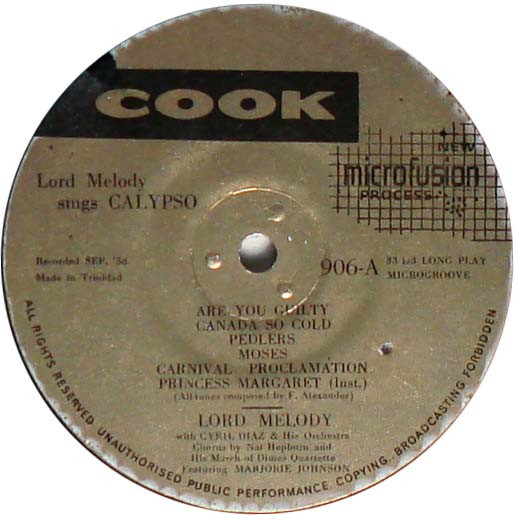 Lord Melody - Sings Calypso | Cook (906) - 3 Lord Melody - Sings Calypso | Cook (906) - 3