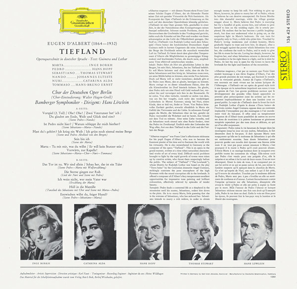 Eugen D'Albert , Inge Borkh ∙ Caterina Alda , Hans Hopf ∙ Thomas Stewart , Hans Löwlein - Tiefland | Deutsche Grammophon (136 424) - 2 Eugen D'Albert , Inge Borkh ∙ Caterina Alda , Hans Hopf ∙ Thomas Stewart , Hans Löwlein - Tiefland | Deutsche Grammophon (136 424) - 2