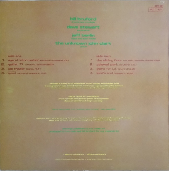 Bruford - Gradually Going Tornado | Polydor (2311 001) - 2