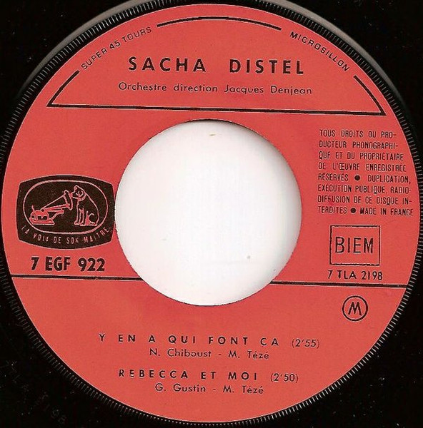 Sacha Distel - L'incendie A Rio | La Voix De Son Maître (EGF 922) - 4 Sacha Distel - L'incendie A Rio | La Voix De Son Maître (EGF 922) - 4