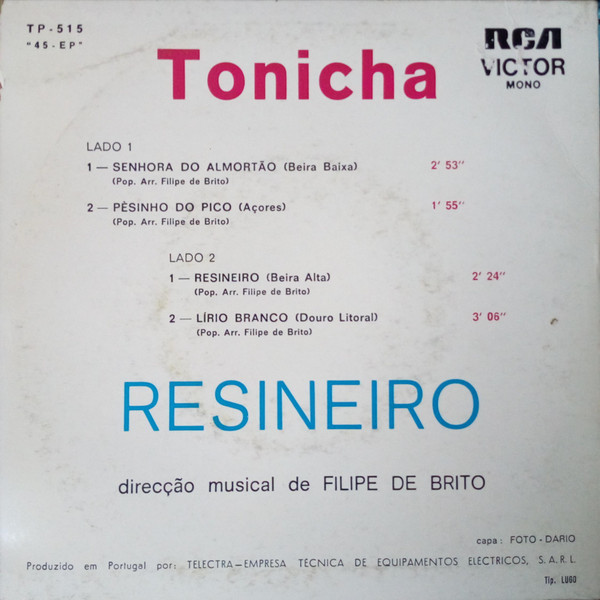 Tonicha - Resineiro | RCA Victor (TP-515) - 2