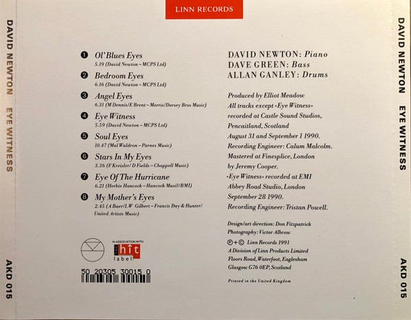 David Newton - Eye Witness | Linn Records (AKD 015) - 2