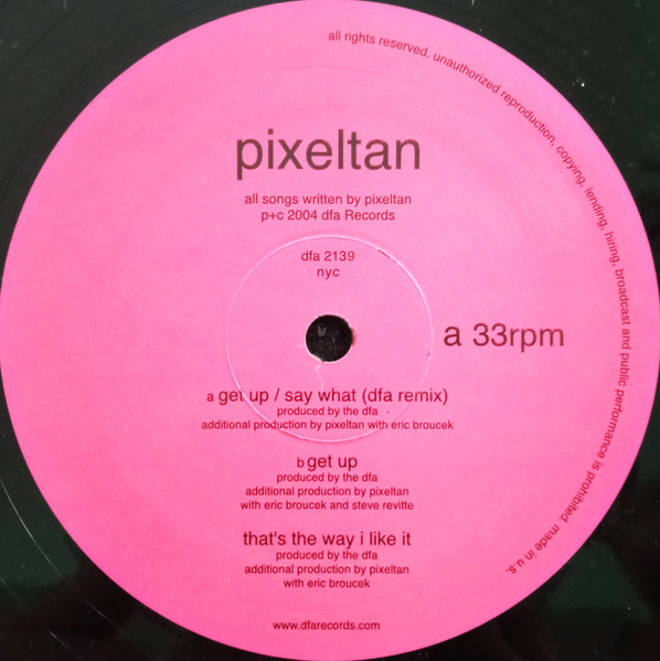 Pixeltan - Get Up / Say What (DFA Remix) | DFA (dfa 2139)