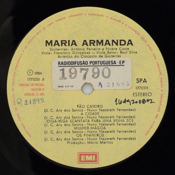 Maria Armanda - Pão Caseiro | EMI (1775331) - 3