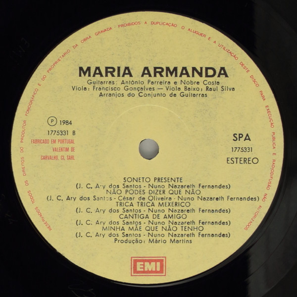 Maria Armanda - Pão Caseiro | EMI (1775331) - 4