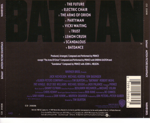 Prince - Batman™ Motion Picture Soundtrack | Warner Bros. Records (CD 25936) - 3 Prince - Batman™ Motion Picture Soundtrack | Warner Bros. Records (CD 25936) - 3