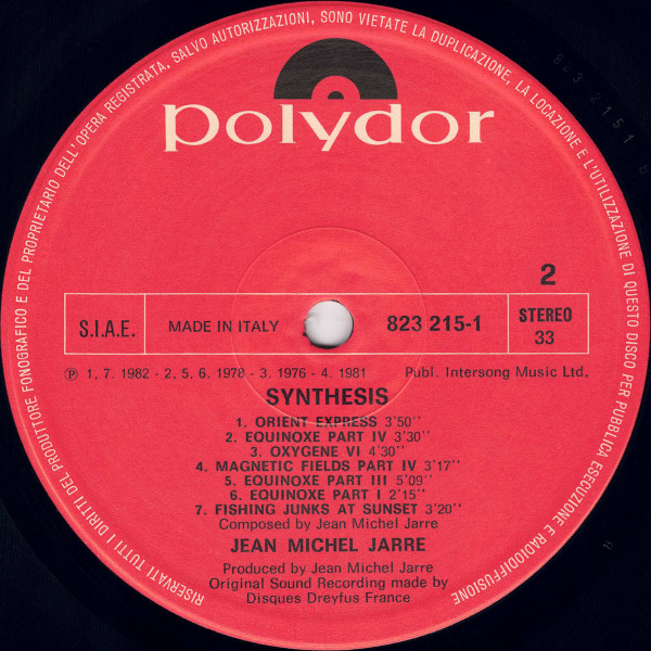 Jean-Michel Jarre - Synthesis | Polydor (823 215-1) - 4 Jean-Michel Jarre - Synthesis | Polydor (823 215-1) - 4