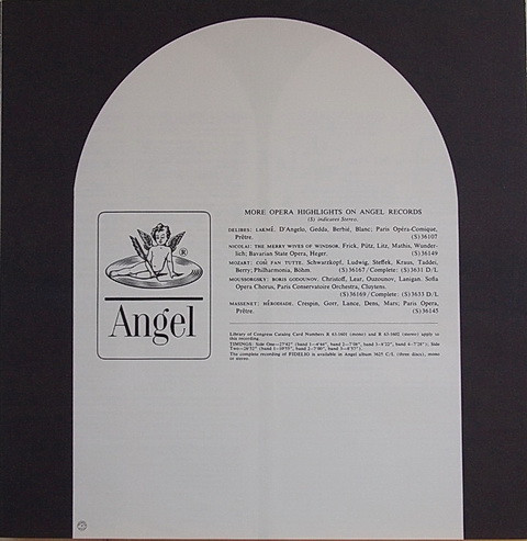 Ludwig van Beethoven / Otto Klemperer / Philharmonia Orchestra / Philharmonia Chorus / Christa Ludwig / Jon Vickers / Walter Berry / Gottlob Frick - Fidelio - Highlights | Angel Records (36168) - 4 Ludwig van Beethoven / Otto Klemperer / Philharmonia Orchestra / Philharmonia Chorus / Christa Ludwig / Jon Vickers / Walter Berry / Gottlob Frick - Fidelio - Highlights | Angel Records (36168) - 4