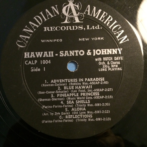Santo & Johnny - Hawaii [Vinyl] | Canadian American (CALP 1004) - 3