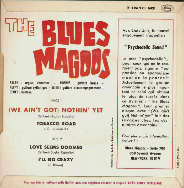 Blues Magoos - (We Ain't Got) Nothin' Yet | Mercury (126221 MCE) - 2