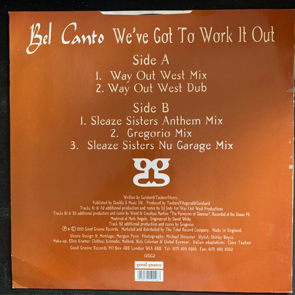 Bel Canto - We've Got To Work It Out | Good Groove Records (12GG 2) - 2