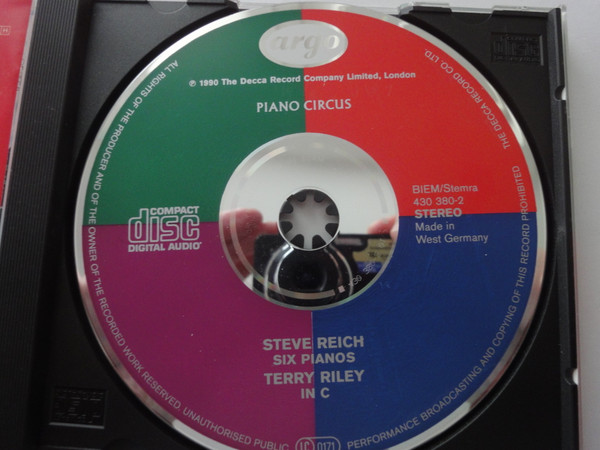 Piano Circus , Steve Reich / Terry Riley - Six Pianos / In C | Argo (430 380-2) - 3
