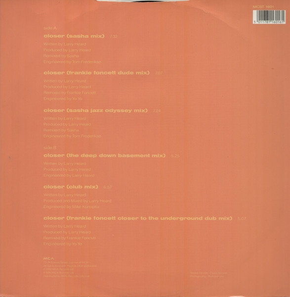 Mr. Fingers - Closer | MCA Records (MCST 1601) - 3 Mr. Fingers - Closer | MCA Records (MCST 1601) - 3