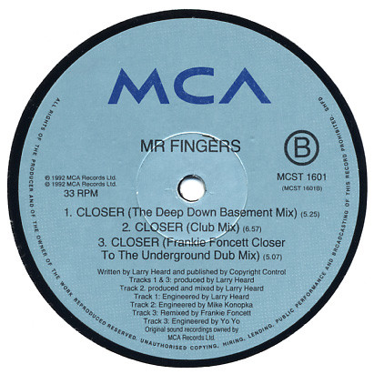 Mr. Fingers - Closer | MCA Records (MCST 1601) - 2 Mr. Fingers - Closer | MCA Records (MCST 1601) - 2