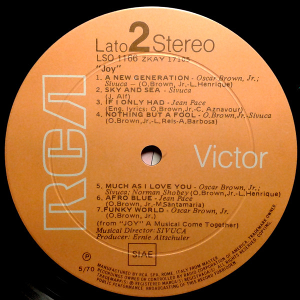 Oscar Brown Jr. / Jean Pace / Sivuca - Joy | RCA Victor (LSO 1166) - 4 Oscar Brown Jr. / Jean Pace / Sivuca - Joy | RCA Victor (LSO 1166) - 4