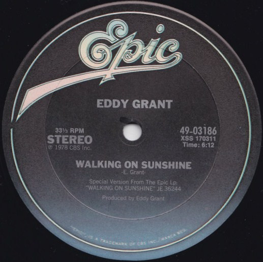 Eddy Grant - Walking On Sunshine | Epic (49-03186) - main