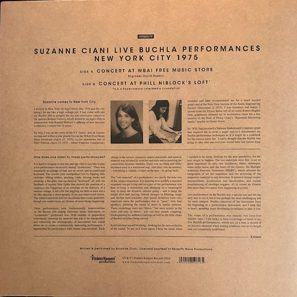 Suzanne Ciani - Buchla Concerts 1975 | Finders Keepers Records (FKR082LPX) - main