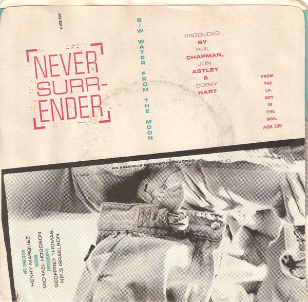 Corey Hart - Never Surrender (7") [Vinyl] | Aquarius Records (AQ-6017) - 2