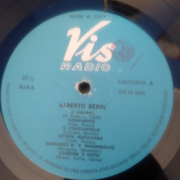 Alberto Berri - Melodie Popolari Italiane | Vis Radio (VIS LP) - 3 Alberto Berri - Melodie Popolari Italiane | Vis Radio (VIS LP) - 3