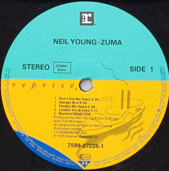 Neil Young With Crazy Horse - Zuma | Reprise Records (7599-27226-1) - 3