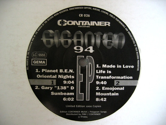 Various - Giganten 94 EP | Container Records (CR 026) - main Various - Giganten 94 EP | Container Records (CR 026) - main