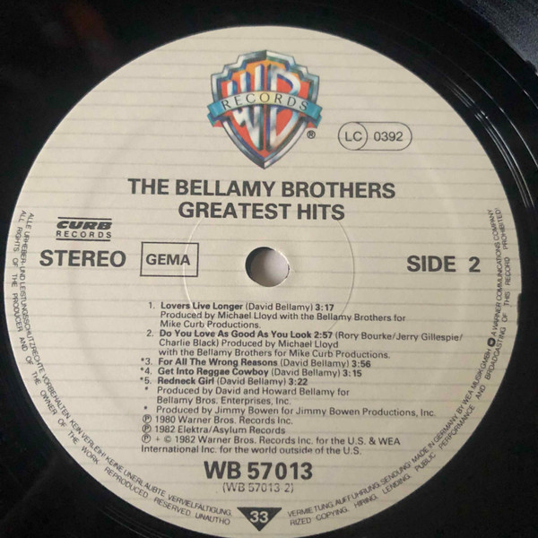 Bellamy Brothers - Greatest Hits | Warner Bros. Records (WB 57 013) - 4 Bellamy Brothers - Greatest Hits | Warner Bros. Records (WB 57 013) - 4