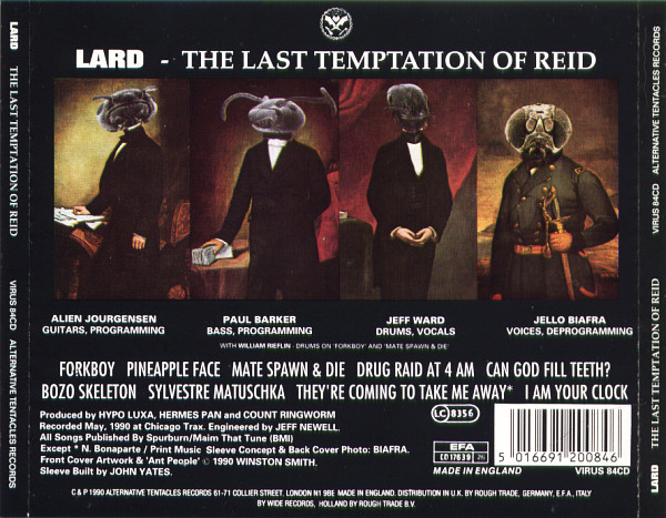 Lard - The Last Temptation Of Reid | Alternative Tentacles (VIRUS 84CD) - 2