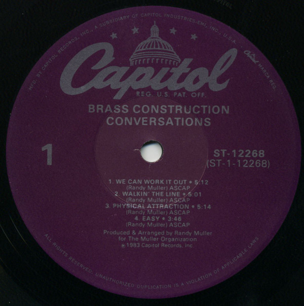 Brass Construction - Conversations | Capitol Records (ST-12268) - main Brass Construction - Conversations | Capitol Records (ST-12268) - main