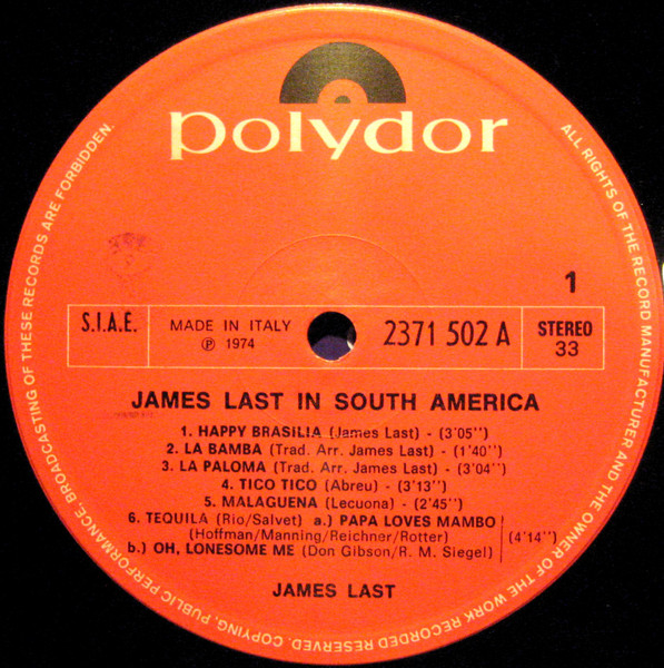 James Last - In South America | Polydor (2371 502 A) - 3 James Last - In South America | Polydor (2371 502 A) - 3