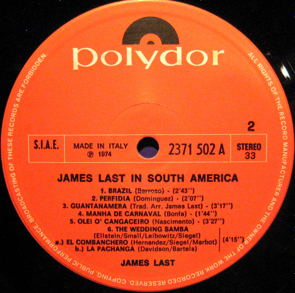 James Last - In South America | Polydor (2371 502 A) - 4 James Last - In South America | Polydor (2371 502 A) - 4