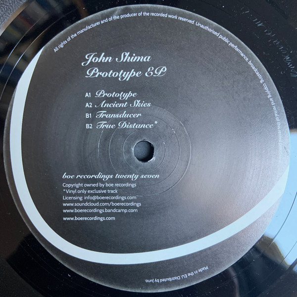 John Shima - Prototype EP | Boe Recordings (BOE027) - main