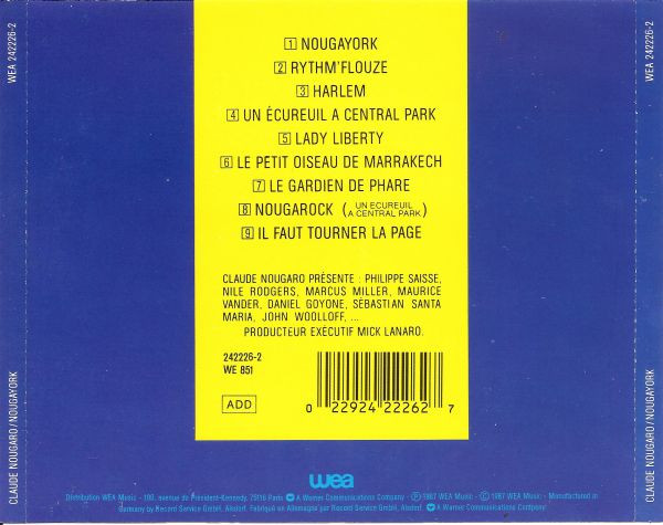 Claude Nougaro - Nougayork | WEA (242226-2) - 2 Claude Nougaro - Nougayork | WEA (242226-2) - 2