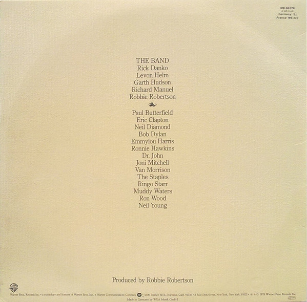 The Band - The Last Waltz | Warner Bros. Records (WB 66 076) - 2 The Band - The Last Waltz | Warner Bros. Records (WB 66 076) - 2