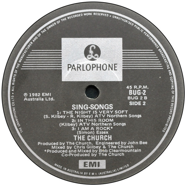 The Church - Sing-Songs | Parlophone (BUG 2) - 4 The Church - Sing-Songs | Parlophone (BUG 2) - 4