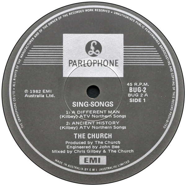 The Church - Sing-Songs | Parlophone (BUG 2) - 3 The Church - Sing-Songs | Parlophone (BUG 2) - 3