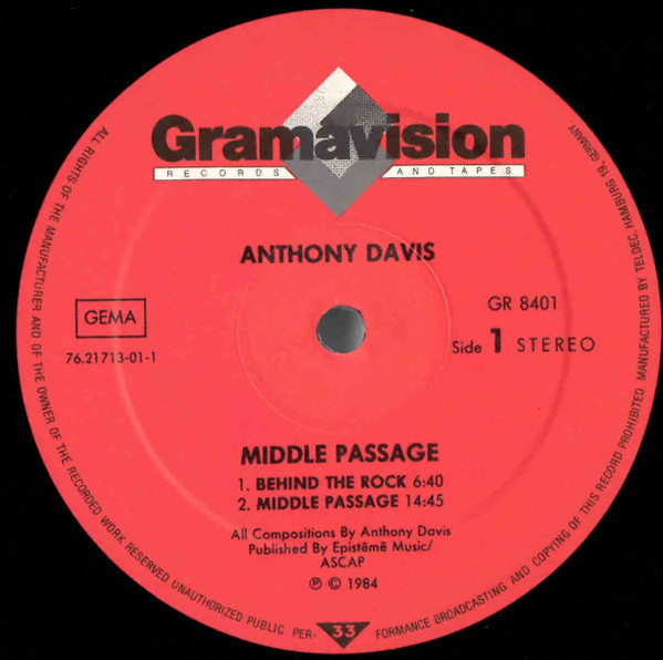 Anthony Davis - Middle Passage | Gramavision (GR 8401) - 3 Anthony Davis - Middle Passage | Gramavision (GR 8401) - 3