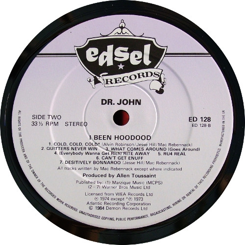 Dr. John - I Been Hoodood | Edsel Records (ED 128) - 3 Dr. John - I Been Hoodood | Edsel Records (ED 128) - 3