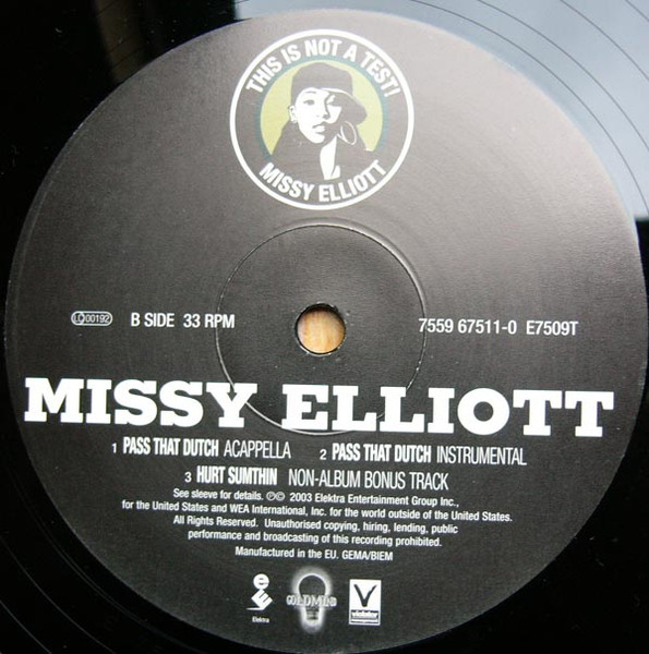 Missy Elliott - Pass That Dutch | Elektra (E7509T) - 4 Missy Elliott - Pass That Dutch | Elektra (E7509T) - 4