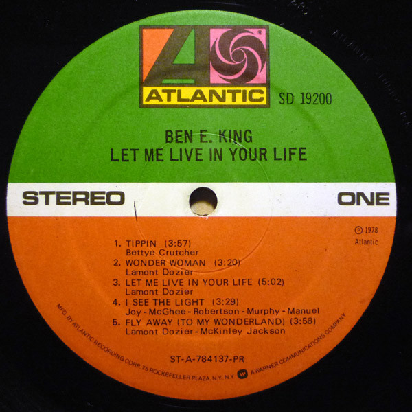 Ben E. King - Let Me Live In Your Life | Atlantic (SD 19200) - 3