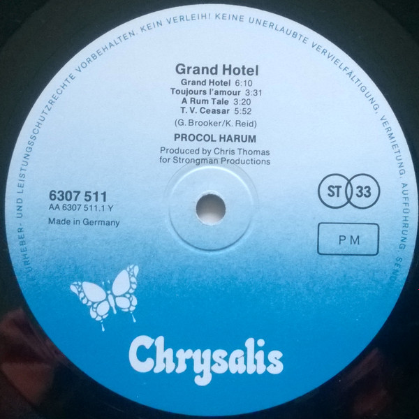 Procol Harum - Grand Hotel | Chrysalis (6307 511) - 4 Procol Harum - Grand Hotel | Chrysalis (6307 511) - 4