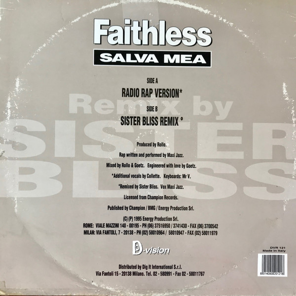 Faithless - Salva Mea (The Remixes) | D:vision Records (DVR 121) - 2 Faithless - Salva Mea (The Remixes) | D:vision Records (DVR 121) - 2