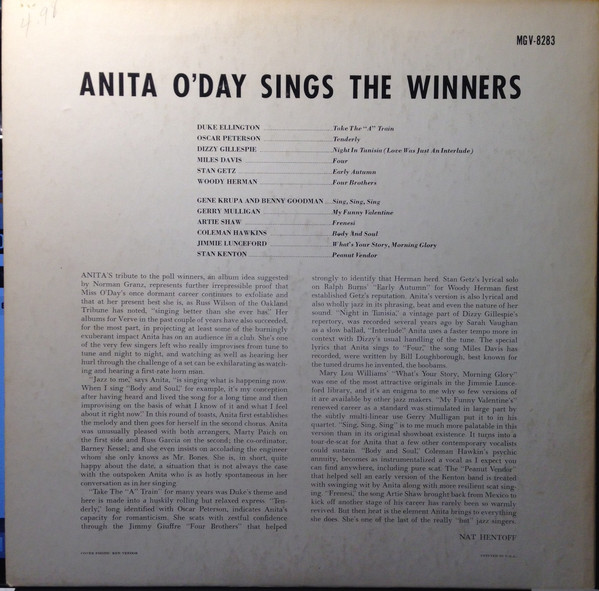 Anita O'Day - Anita O'Day Sings The Winners | Verve Records (MG V-8283) - 2 Anita O'Day - Anita O'Day Sings The Winners | Verve Records (MG V-8283) - 2