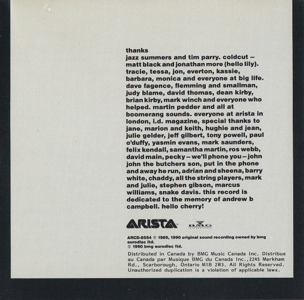 Lisa Stansfield - Affection | Arista (ARCD-8554) - 4